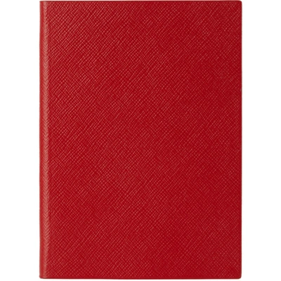 Smythson Red Soho Notebook In Scarlet Red