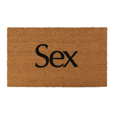 More Joy Ssense Exclusive Brown 'sex' Door Mat