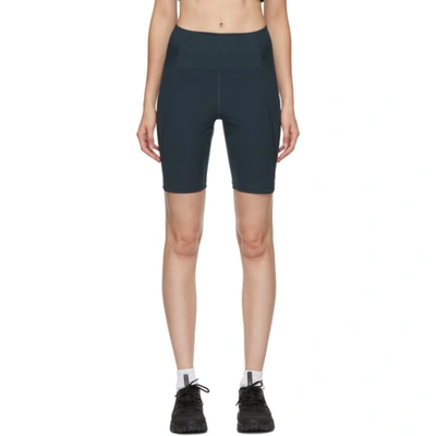 Girlfriend Collective Navy High-rise Bike Shorts In Midnight
