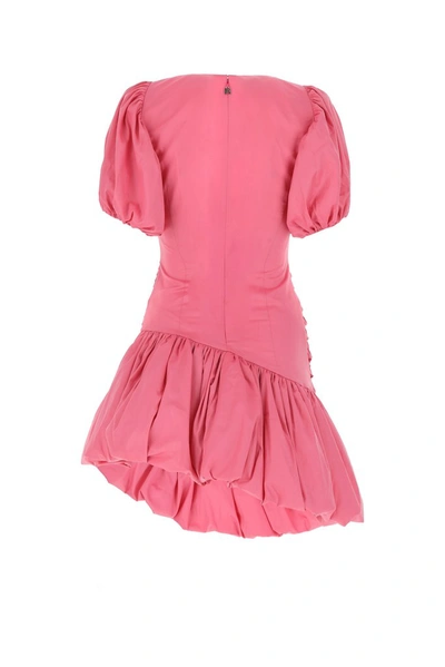 Rotate Birger Christensen Rotate Dionne Ruched Asymmetric Mini Dress In Pink