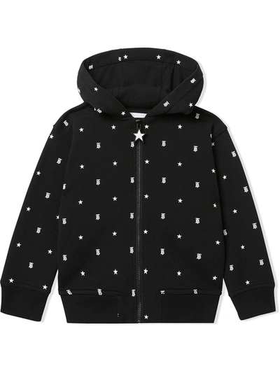 Burberry Teen Star Monogram-print Hoodie In Black