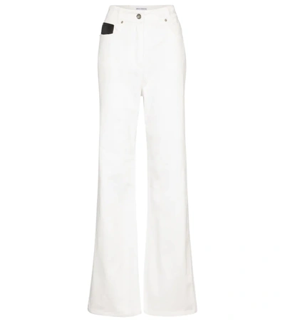 Paco Rabanne High-rise Kick-flare Jeans In Off White