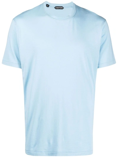 Tom Ford Sky Short-sleeve Jersey T-shirt In Blue