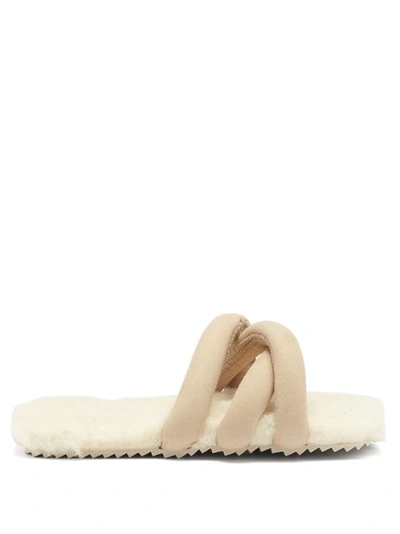 Yume Yume Ivory Coloured Woven Vegan Leather Sandals In Beige