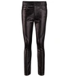 Rta Madrid High-waisted Lambskin Leather Skinny Pants In Black Fire Fly