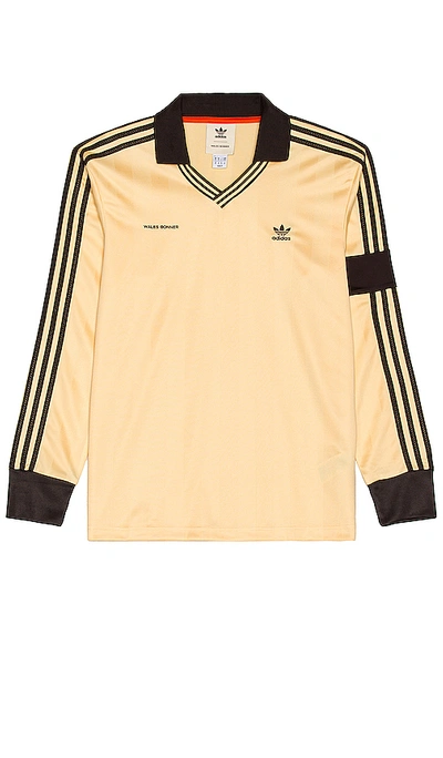 Adidas Originals Long Sleeve Football Jersey In Black,yellow