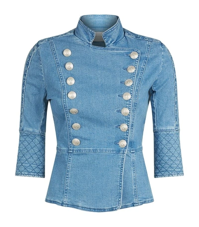 Pierre Balmain Military Denim Jacket Blue |