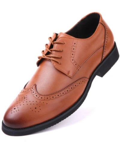 Mio Marino Men's Speckled Wingtip Dress Shoes Men's Shoes In Tanned Beige