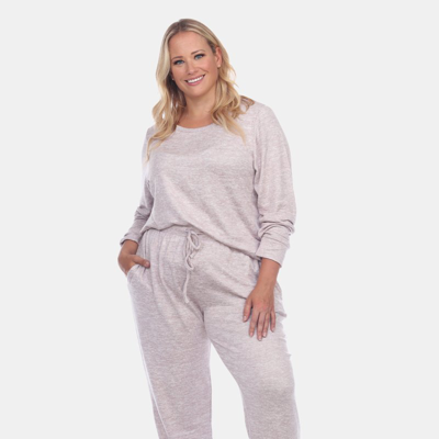 White Mark Plus Size Lounge Set, 2-piece In Purple