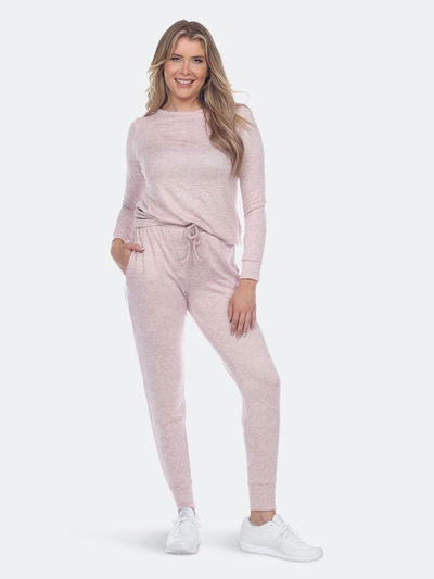 White Mark Plus Size Lounge Set, 2-piece In Medium Pink