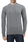 X-ray Cable Knit Sweater In Heather Gray