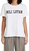 Nili Lotan Printed Brady Tee In White