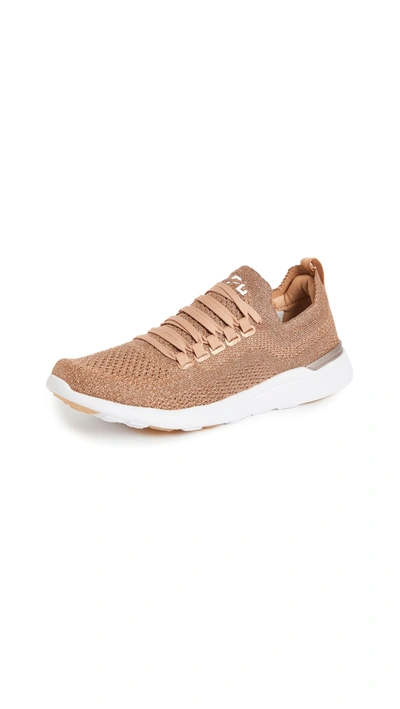 Apl Athletic Propulsion Labs Techloom Breeze Sneakers In Rose Gold & White