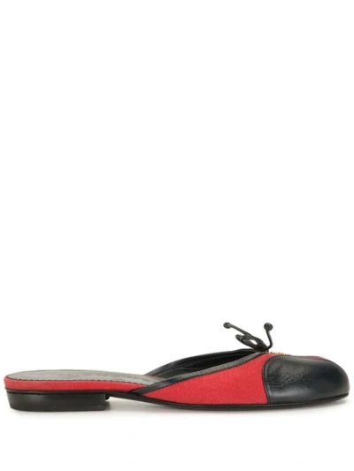 Pre-owned Chanel Slip-on Flats In Red