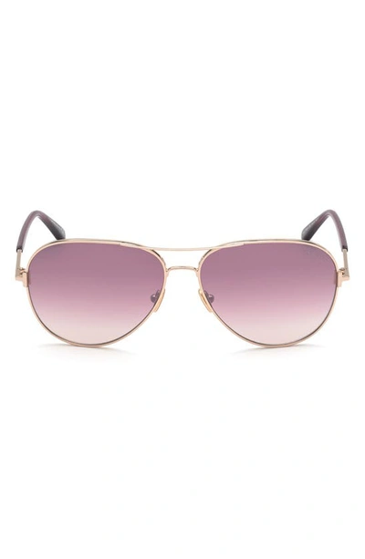Tom Ford “Clark” Gold Frame Sunglasses with Purple/pink Lenses $420 Tom Ford TF823 Women Gold Purple Clark Sunglasses  main image 3