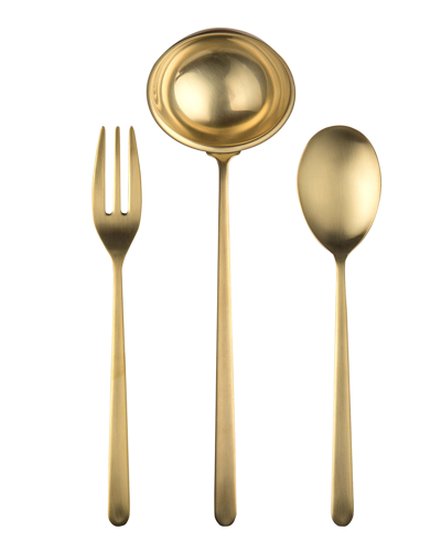 Mepra Linea 3-piece Fork, Spoon & Ladle Serving Set