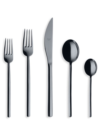 Mepra Due 20-piece Flatware Set - Ice Oro Nero In Black