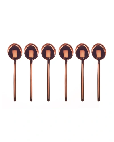 Mepra Due 6-piece Stainless Steel Coffee Spoon Set In Bronze