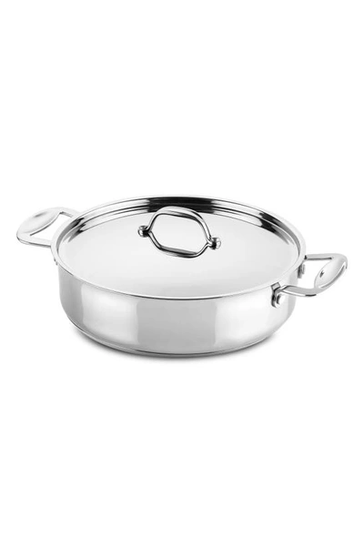 Mepra Glamour Stone Nonstick Two-handle Saute Pan & Lid In Stainless Steel