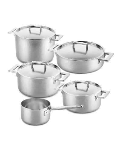 Mepra Attiva Pewter 10-piece Cookware Set In Metallic