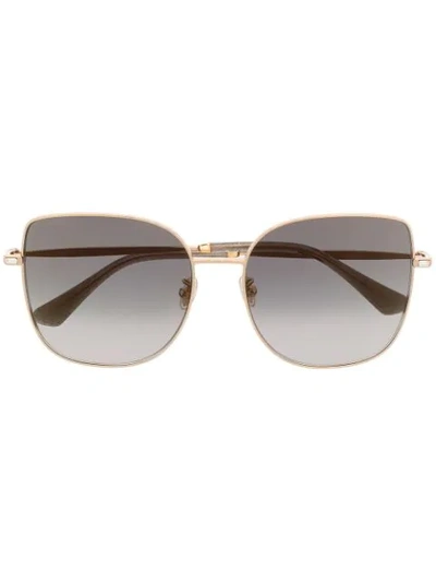 Jimmy Choo Oversized Cat Eye Sunglasses In Gold