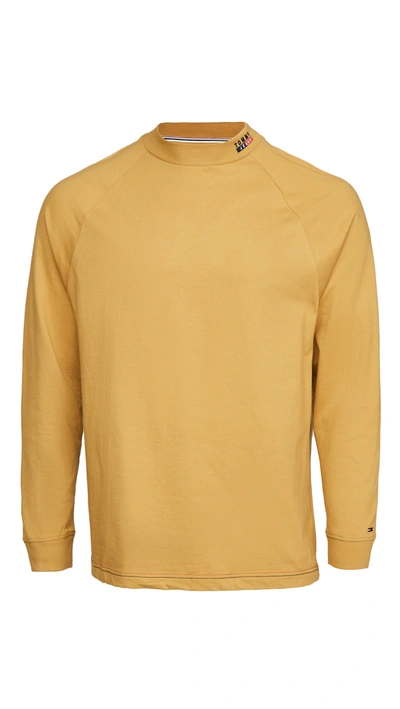 Tommy Hilfiger Tommy Jeans Luis Mock Neck Tee In Yellow