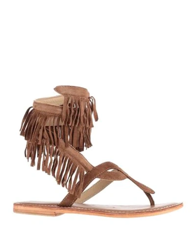 Cb Fusion Toe Strap Sandals In Tan | ModeSens