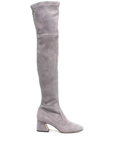 Alberta Ferretti Over-the-knee Boots In Grey