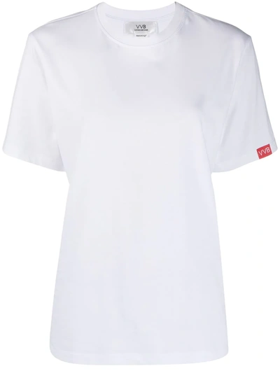 Victoria Victoria Beckham Logo-patch Organic-cotton T-shirt In White