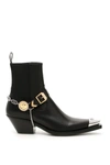Versace Women's Embellished Western Leather Boots In Nero Palladio Oro Caldo