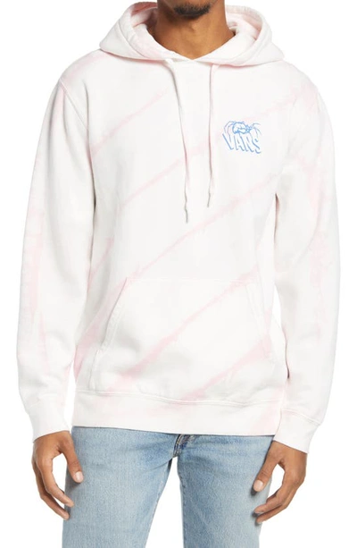 Vans Logo Tie Dye Hooded Sweatshirt In  Cool Pink Tie Dye