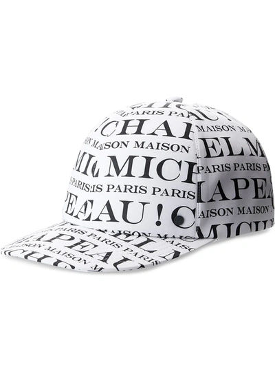 Maison Michel Hailey Logo-print Cap In White/black