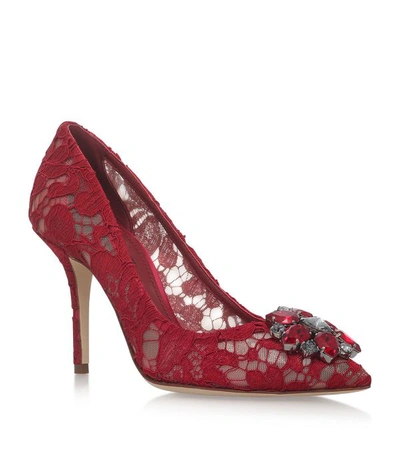 Dolce & Gabbana Embellished Lace Rosa Pumps 100