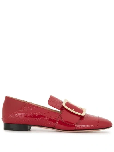 Bally Logo-embossed Loafers In Red