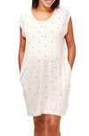 Nom Maternity Women's Lounge Clementine Nursing Nightie In Gardenia Dot