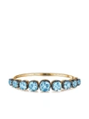 Fred Leighton 18kt Yellow Gold Cushion Topaz Collect Bangle In Blue Topaz