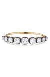 Fred Leighton Collet Cushion Bangle Bracelet In White Topaz