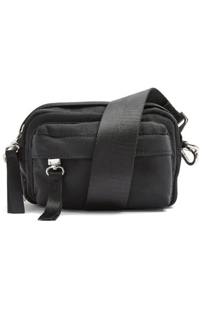 Topshop Micro Zip Sport Crossbody Bag In Black