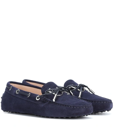Tod's Gommino Heaven Laced Driving Shoes In Blue