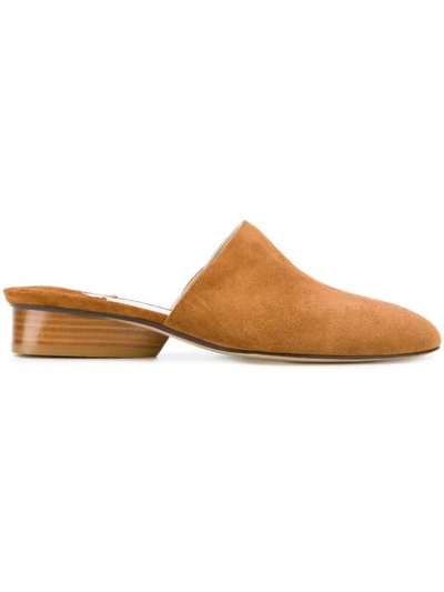 Paul Andrew Pisa Suede Backless Loafers In Saddle