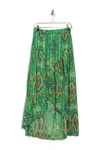 Ba&sh Hall Wrap-effect Floral-print Jacquard Midi Skirt In Green