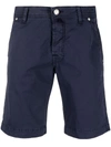 Jacob Cohen Stretch-cotton Chino Shorts In Blue