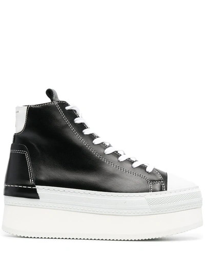 Cinzia Araia High-top Lace-front Platform Sneakers In Black | ModeSens
