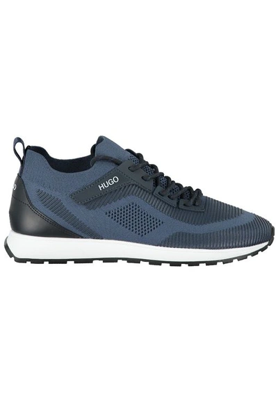 Hugo Boss - Lace Up Sock Trainers With Eva Rubber Sole - Blue
