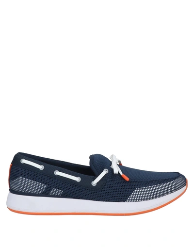 Swims Men's Breeze Wave Knit Sneaker Loafers In Navy-white-orange