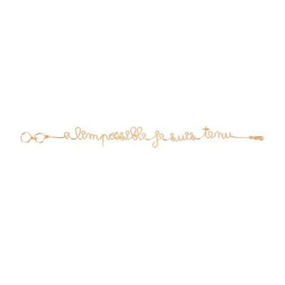 Atelier Paulin A L Impossible Je Suis Tenu X Jean Cocteau Lettering Bracelet In Goldfilled 14 Carats Jaune