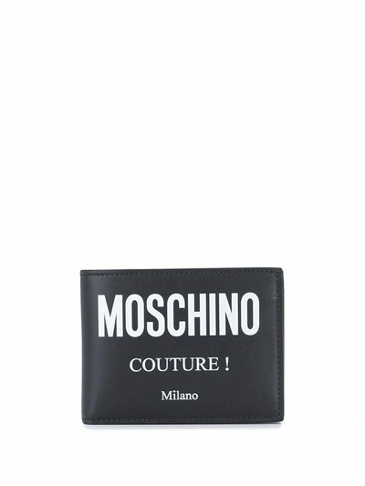 Moschino Couture! Bi-fold Wallet In Black