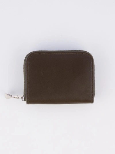 Ami Alexandre Mattiussi Zipped Leather Card Holder In Green