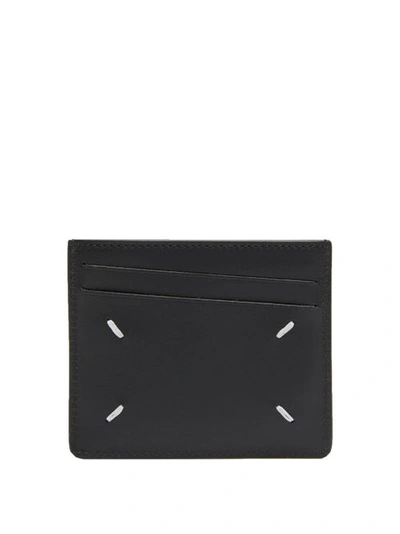 Maison Margiela Four-stitches Grained-leather Cardholder In Black
