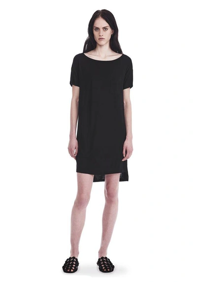 Alexander Wang Classic Boatneck Dress With Pocket In Black